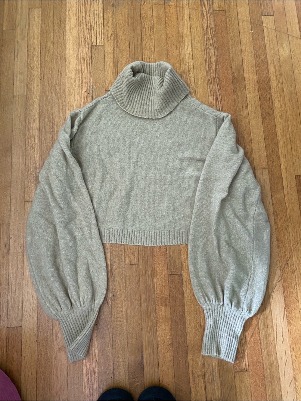Princess Polly Cropped Turtleneck Sweater in Light Taupe